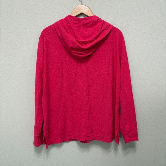 Old Navy Relaxed Lightweight Slub-Knit Full-Zip Hoodie - Hot Pink, XL - Picture 6 of 6